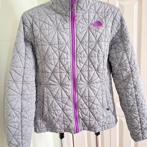 The North Face Tamburello Gray and Purple Quilted insulated layer Jacket